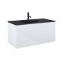 Zestaw Oltens Vernal umywalka z szafką 100 cm czarny mat/biały połysk 68017000 zdj.1
