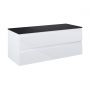 Oltens Vernal szafka 120 cm podumywalkowa wisząca z blatem biały połysk/czarny mat 68468000 zdj.2