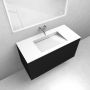 Zestaw Oltens Lun szafka podumywalkowa 100 cm z umywalką Stila LavaForm czarny mat/biały połysk 68762300 zdj.1