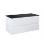 Oltens Vernal szafka 100 cm podumywalkowa wisząca z blatem biały połysk/czarny mat 68120000 zdj.3