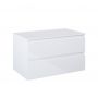 Oltens Vernal szafka 80 cm podumywalkowa wisząca z blatem biały połysk 68116000 zdj.3