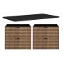 Zestaw Rodan Loft dwie szafki 60 cm z blatem 120 cm podumywalkowe wiszące czarny/dąb (5906154450935, 5906154451963) zdj.1