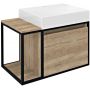 Sapho Skara szafka 80 cm podumywalkowa wisząca czarny mat/dąb Alabama CG003-2222 zdj.1