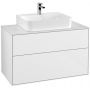 Villeroy & Boch Finion szafka 100 cm podumywalkowa wisząca Glass White Matt/Glossy White Lacquer F10100GF zdj.1