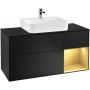 Villeroy & Boch Finion szafka 100 cm podumywalkowa wisząca Black Matt Lacquer/Glass Black Matt/Gold Matt Lacquer G172HFPD zdj.1