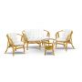 Eurohit Bahama zestaw mebli ogrodowych 4-osobowy stolik z kanapą i dwa fotele rattan-biały zdj.1