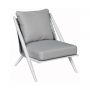 Miloo Home Beri krzesło ogrodowe aluminium białe/szary beż ML10862 zdj.1