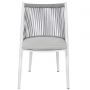 Miloo Home Beri krzesło ogrodowe obiadowe aluminium białe/szary beż ML10991 zdj.3