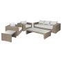 Miloo Home Moma zestaw mebli ogrodowych 5-elementowy sofa dwa fotele i dwa stoliki ekorattan/konglomerat beżowy ML12627 zdj.1