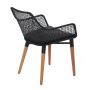 Miloo Home Toro krzesło ogrodowe obiadowe drewno teak/stal czarna/tkanina czarna ML7684 zdj.2