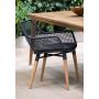 Miloo Home Toro krzesło ogrodowe obiadowe drewno teak/stal czarna/tkanina czarna ML7684 zdj.4
