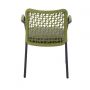 Miloo Home Qui fotel ogrodowy obiadowy aluminium antracyt/poduszka szara/sznurek zielony ML9132 zdj.2