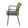 Miloo Home Qui fotel ogrodowy obiadowy aluminium antracyt/poduszka szara/sznurek zielony ML9132 zdj.4