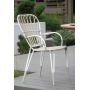 Miloo Home Ivy krzesło ogrodowe obiadowe aluminium/ekorattan beż/biały ML9172 zdj.2