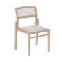 Miloo Home Tori krzesło ogrodowe obiadowe drewno teak bielone/sznurek biały ML9174 zdj.1