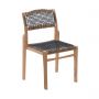 Miloo Home Tori krzesło ogrodowe obiadowe drewno teak naturalne/sznurek czarny ML9175 zdj.1