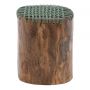 Miloo Home Toro stołek ogrodowy teak naturalny/sznurek zielony ML9178 zdj.1