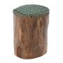 Miloo Home Toro stołek ogrodowy teak naturalny/sznurek zielony ML9178 zdj.2