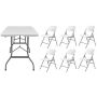 Mirpol Vivid zestaw mebli ogrodowych 6-osobowy stół cateringowy i krzesła biały (VIVID180C, VIVID56) zdj.1