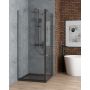 Oltens Rinnan drzwi prysznicowe 80 cm wnękowe czarny mat/szkło przezroczyste 21207300 zdj.4