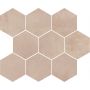 Opoczno Arlequini mosaic hexagon mozaika ścienna 28x33,7 cm beżowy mat zdj.1
