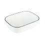 Aquavea Menza umywalka 45,5x32 cm owalna nablatowa biała-czarna MENZABIACZ zdj.1