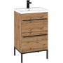 Astor Alba umywalka z szafką 50 cm dąb wotan AM-AUB-502-2N zdj.1