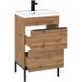 Astor Alba umywalka z szafką 50 cm dąb wotan AM-AUB-502-2N zdj.2