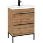 Astor Alba umywalka z szafką 60 cm dąb wotan AM-AUB-602-2N zdj.1