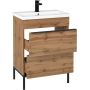 Astor Alba umywalka z szafką 60 cm dąb wotan AM-AUB-602-2N zdj.2