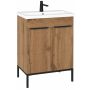 Astor Alba umywalka z szafką 60 cm dąb wotan AM-AUB-612-2N zdj.1