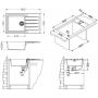 Alveus Cadit zlewozmywak granitowy 86x50 cm Granital czarny 1148160 zdj.2