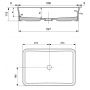 Bocchi Sottile Slim Line umywalka 55x38 cm prostokątna 1476-032-0125 zdj.2