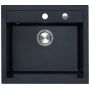 Berg Hobart zlewozmywak granitowy 56,5x51 cm z baterią kuchenną Porta onyx metalik/czarny mat (BRQ14104, 130231PH) zdj.2