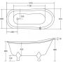 Besco Olaya Glam wanna wolnostojąca 157,5x68 cm owalna biały połysk/grafit/biały #WAO-160-GGW zdj.2