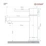 Corsan Lugo bateria umywalkowa stojąca stal CMB7511BSL zdj.3