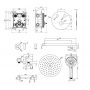 Corsan Lugo zestaw prysznicowy podtynkowy z deszczownicą czarny Z04MBL zdj.2
