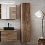 Zestaw Comad Santa Fe Taupe szafki 80 cm i 20 cm wiszące z blatem meblowym 100 cm szary z umywalką Smile 41x41 cm białą, z szafkami bocznymi i lustrzaną SET-SFT B 100CM UN 6252 A4 zdj.43