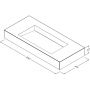 Cristalstone Linea Ideal umywalka 100x45 cm ścienna prostokątna biały U1000-MCOLC/BO zdj.2