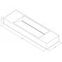 Cristalstone Linea Diago umywalka 100x30 cm prostokątna nablatowa-z blatem biała U1000-MCOLCW zdj.2
