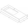Cristalstone Linea Ideal umywalka 110x45 cm ścienna prostokątna biały U1100-MBLOLB zdj.2