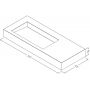 Cristalstone Linea Ideal umywalka 110x45 cm ścienna prostokątna biały U1100-MBLOLC/BO zdj.2