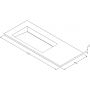 Cristalstone Linea Ideal umywalka 110x45 cm wpuszczana prostokątna biały U1100-MBLOLC/CR/BO zdj.2