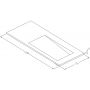 Cristalstone Linea Ideal umywalka 110x45 cm wpuszczana prostokątna biały U1100-MBPOLB/CR/BO zdj.2