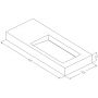 Cristalstone Linea Ideal umywalka 110x45 cm ścienna prostokątna biały U1100-MBPOLC/BO zdj.2