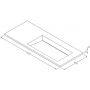 Cristalstone Linea Ideal umywalka 110x45 cm wpuszczana prostokątna biały U1100-MBPOLC/CR/BO zdj.2