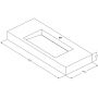 Cristalstone Linea Ideal umywalka 110x45 cm ścienna prostokątna biały U1100-MCOLC zdj.2
