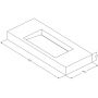 Cristalstone Linea Ideal umywalka 110x45 cm ścienna prostokątna biały U1100-MCOLC/BO zdj.2