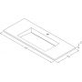 Cristalstone Linea Ideal umywalka 110x45 cm wpuszczana prostokątna biały U1100-MCOLC/CR zdj.2