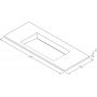 Cristalstone Linea Ideal umywalka 110x45 cm wpuszczana prostokątna biały U1100-MCOLC/CR/BO zdj.2